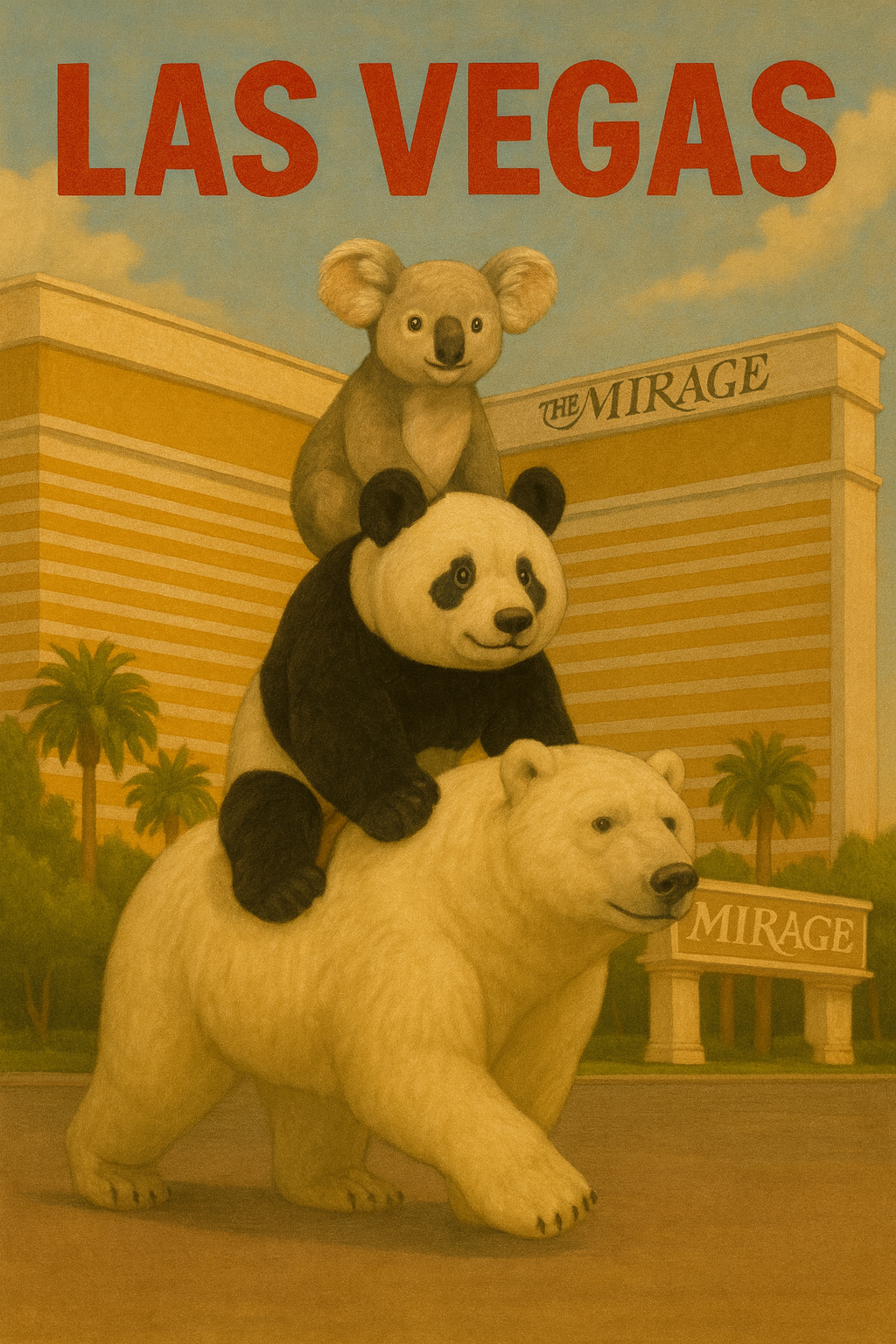 Las Vegas Trio – Koala, Panda & Polar Bear at The Mirage